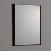 Miroir Grossissant|Kiamami Valentina Miroir Rectangulaire 50X70 Cm Avec Cadre En Pvc Et Bordure Noire Mate