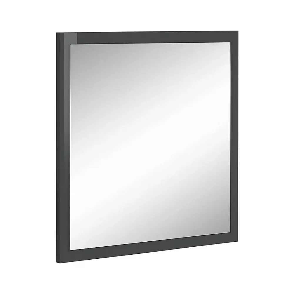 Miroir Simple|Dmora Miroir Rino, Miroir de salle de bain, 100% Made in Italy, 60x2h60 cm, Anthracite Brillant