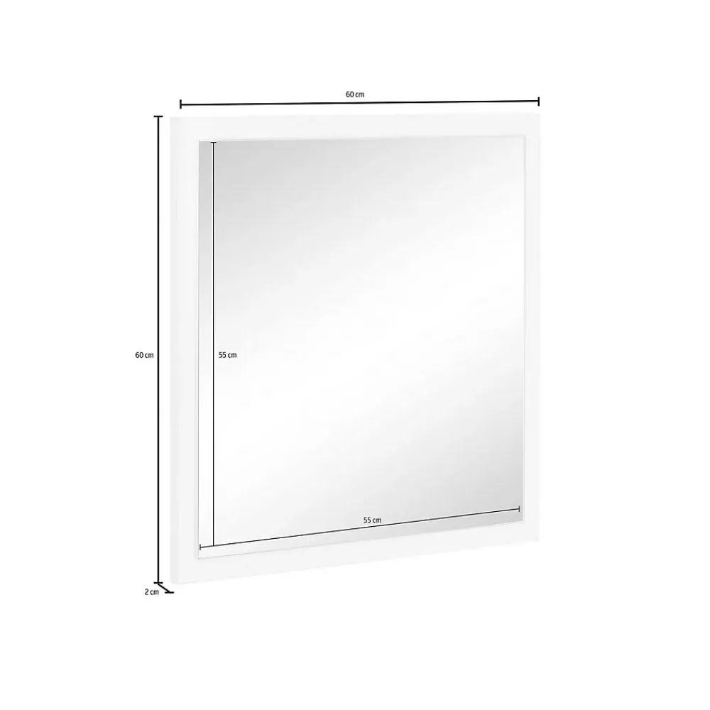 Miroir Simple|Dmora Miroir Rino, Miroir de salle de bain, 100% Made in Italy, 60x2h60 cm, Anthracite Brillant