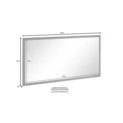 Dmora Miroir Romeo, Miroir de salle de bain, 100% Made in Italy, 120x2h60 cm, Blanc brillant