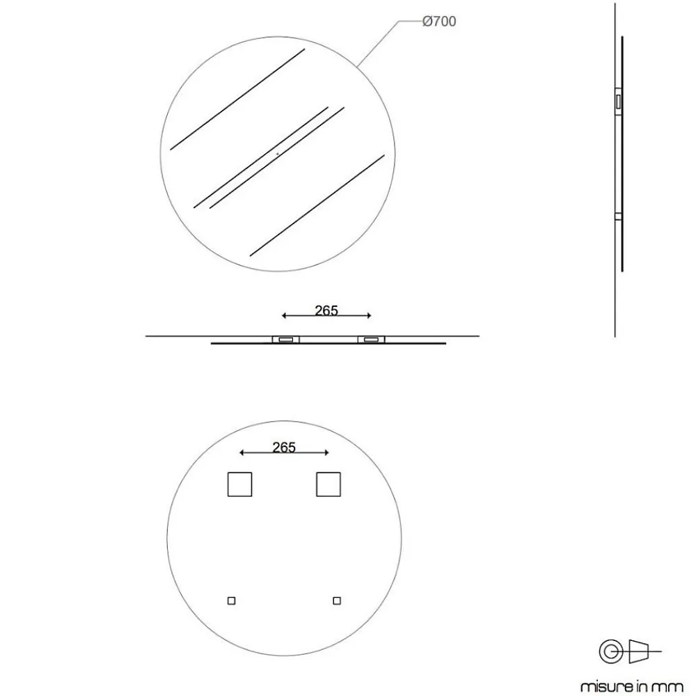 Miroir Grossissant|Kiamami Valentina Miroir Rond 70 Cm Moderne Sans Cadre