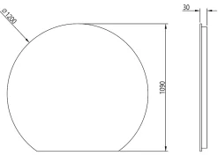 Bernstein Miroir rond éclairage LED capteur tactile anti-buée pour salle de bain, cadre aluminium et verre 4mm - BOVA 2.0 - 120cm