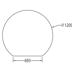 Bernstein Miroir rond éclairage LED capteur tactile anti-buée pour salle de bain, cadre aluminium et verre 4mm - BOVA 2.0 - 120cm