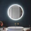 Miroir Lumineux|Sirhona Miroir Rond Lumineux Salle de Bain LED Eclairage Intégré avec Fonction Anti-buée 60cm Mirroir Rond LED Rétro-éclairé
