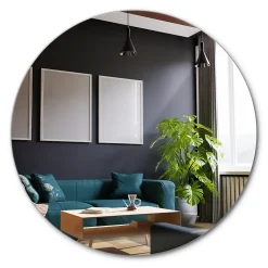 Tulup Miroir rond sans cadre 60 cm suspendu pour salon 1 pièce