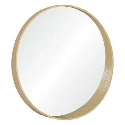 Miroir Simple|Mob-In Miroir rond VALI en chêne naturel, 80 cm