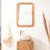 Miroir Simple|Wanda Collection Miroir rétro en teck massif 70 cm x 50cm