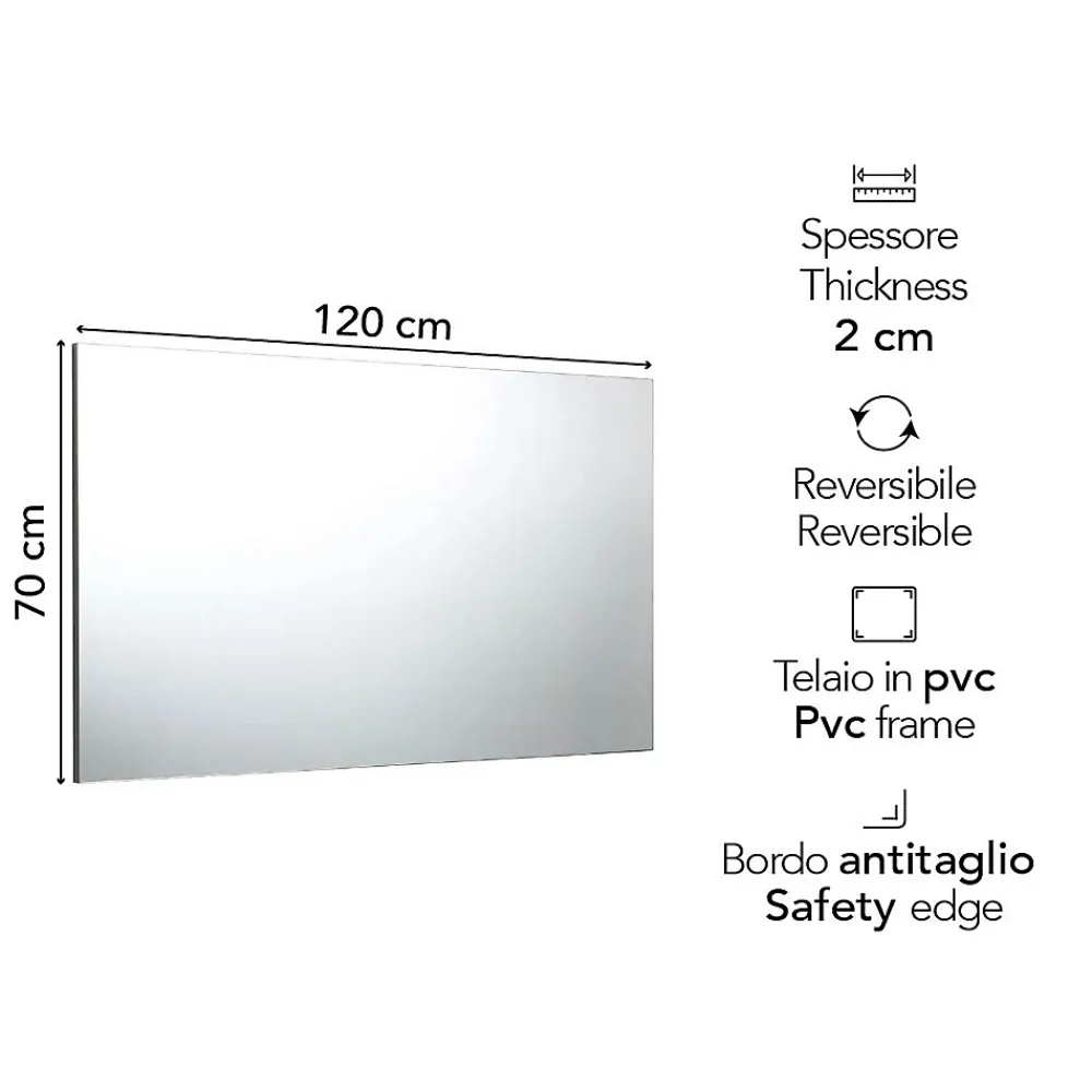 Kiamami Valentina Miroir Réversible 120X70 Avec Bordure En Fil Brillant