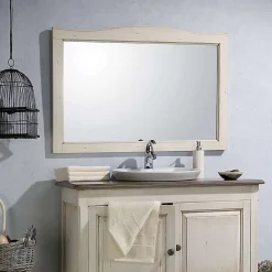 Byca Miroir salle de bain - 140 cm en Acacia blanc vieilli - Garriguo