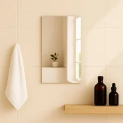 Jindoli Miroir salle de bain 40 cm simple fixation murale