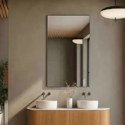 Jindoli Miroir salle de bain 40 cm simple fixation murale