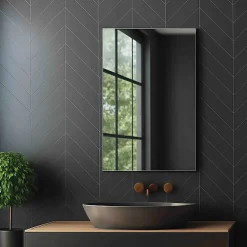 Jindoli Miroir salle de bain 40 cm simple fixation murale