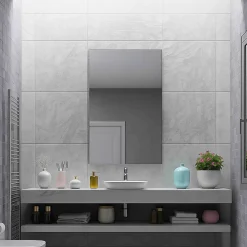Jindoli Miroir salle de bain 40 cm simple fixation murale