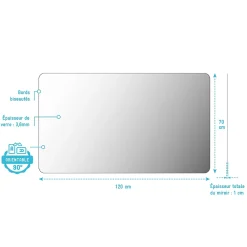 Miroir Simple|Aurlane Miroir salle de bain - 120x70cm - GO