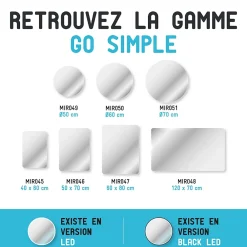 Aurlane Miroir salle de bain - 40x60cm - GO