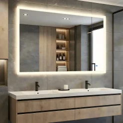 Miroir Lumineux|Artforma Miroir Salle de Bain avec Eclairage 120x70, Miroir LED avec Tactile et Fonction Anti-buée, Systeme Couleur DUAL LED