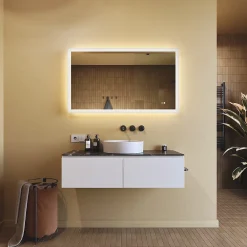 Miroir Lumineux|Artforma Miroir Salle de Bain avec Eclairage 120x70, Miroir LED avec Tactile et Fonction Anti-buée, Systeme Couleur DUAL LED