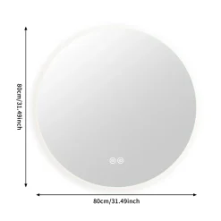 Miroir Lumineux|ProximaX Miroir Salle de Bain avec Éclairage - Rond 80 cm - Miroir LED Salle de Bain - avec Anti-buée et 3 Couleur Changeable