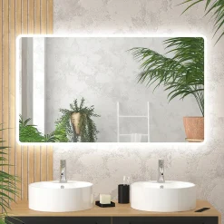Aurlane Miroir salle de bain avec eclairage LED - 120x70cm - GO LED