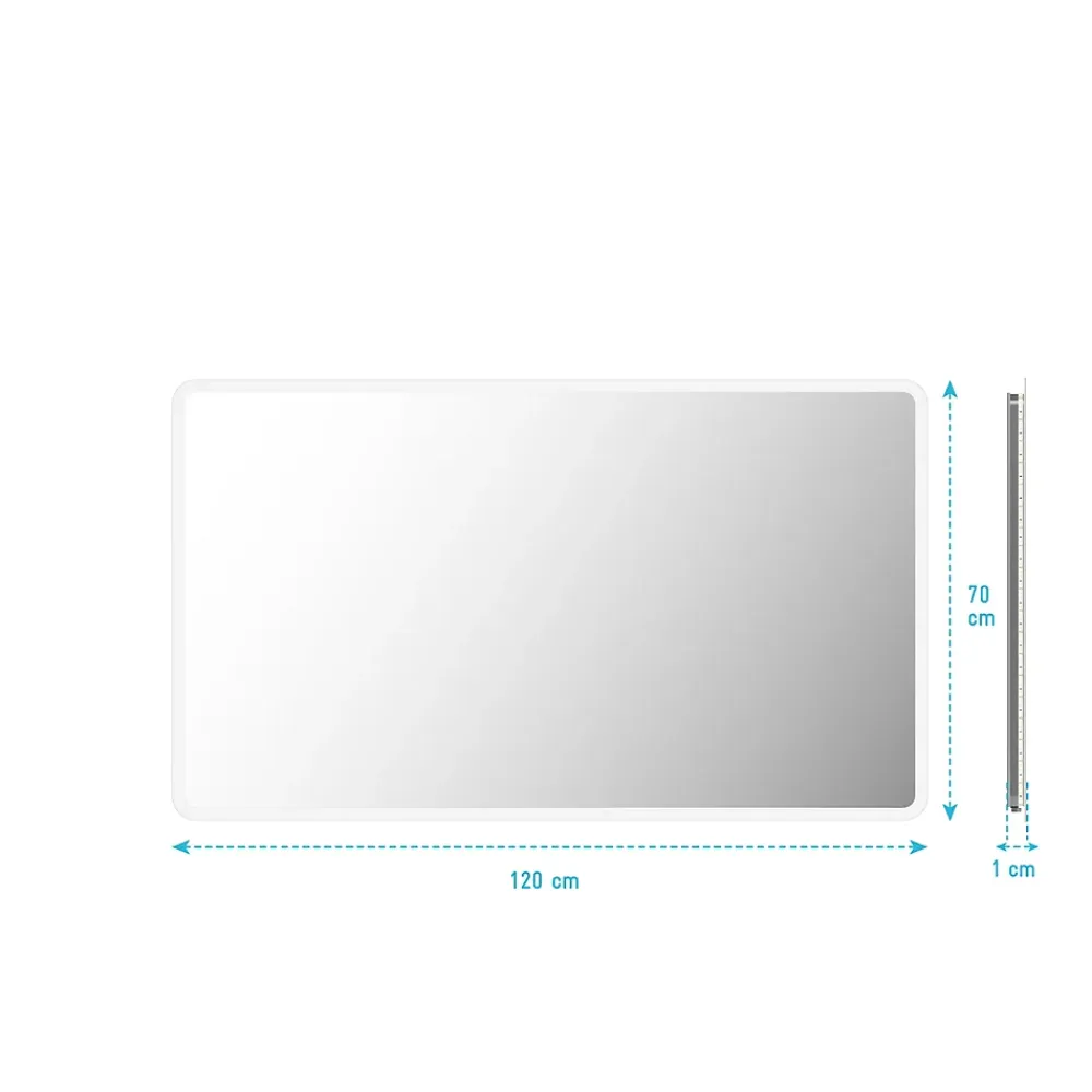 Aurlane Miroir salle de bain avec eclairage LED - 120x70cm - GO LED