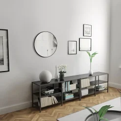 Miroir Simple|Aurlane Miroir salle de bain circulaire 60cm de diametre - finition noir mat - RING DARK 60