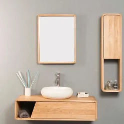 Wanda Collection Miroir salle de bain en teck Samba 140 x 65 cm