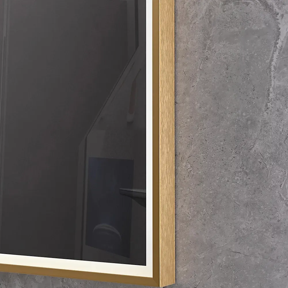 Miroir Lumineux|Luxury Bain Miroir salle de bain LED 110x60cm anti buée avec cadre doré LB-126080G