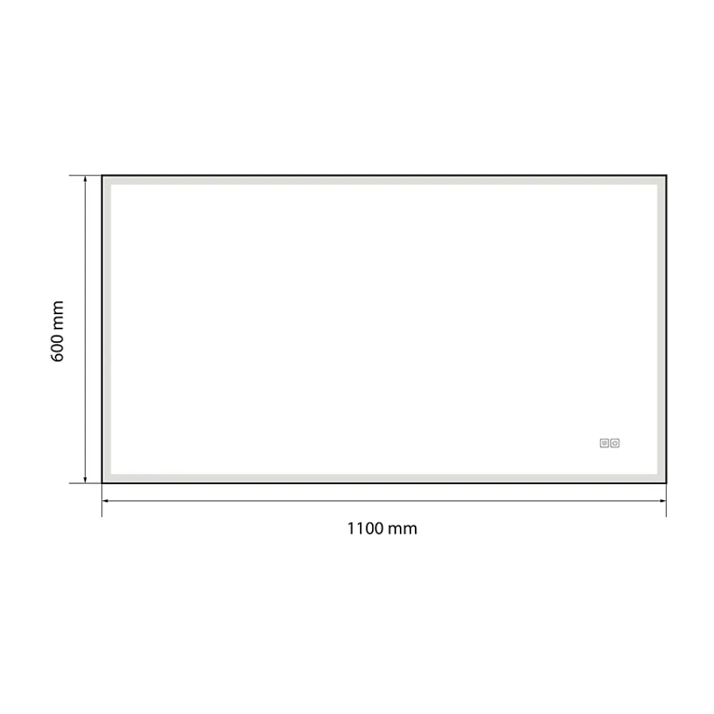 Miroir Lumineux|Luxury Bain Miroir salle de bain LED 110x60cm anti buée avec cadre doré LB-126080G