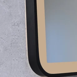 Luxury Bain Miroir salle de bain LED 110x60cm anti buée avec cadre en aluminium noir et loupe x3 LB-4685B