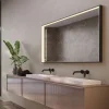 Ledimex Miroir Salle de Bain LED Réglable 80x120cm - Noir Mat - Anti-Buée & Détecteur de Mouvement - ABILITY