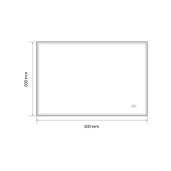 Luxury Bain Miroir salle de bain LED 90x60cm anti buée avec cadre doré LB-126080G