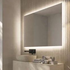 Ledimex Miroir Salle de Bain LED Rétro-Éclairé (6500K) - 120x80cm - Verre Sécurité 5mm - SUECIA