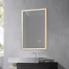 Luxury Bain Miroir salle de bain LED 60x80cm anti buée avec cadre doré LB-126080G