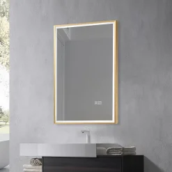 Luxury Bain Miroir salle de bain LED 60x80cm anti buée avec cadre doré LB-126080G