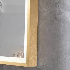 Luxury Bain Miroir salle de bain LED 60x80cm anti buée avec cadre doré LB-126080G