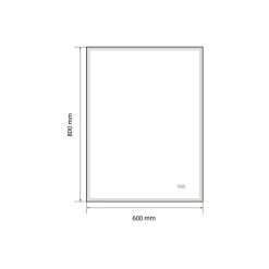 Luxury Bain Miroir salle de bain LED 60x80cm anti buée avec cadre doré LB-126080G