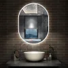 Miroir Lumineux|AICA Sanitaire Miroir salle de bain LED 60x80cm tricolore + anti-buée + dimmable + mémoire,