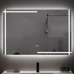 Luxury Bain Miroir salle de bain LED 120x60cm anti buée et LED 3 couleurs LB-4693