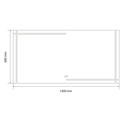 Luxury Bain Miroir salle de bain LED 120x60cm anti buée et LED 3 couleurs LB-4693