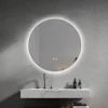 Miroir Lumineux|Luxury Bain Miroir salle de bain LED rond 80cm anti buée avec cadre doré LB-4647GA