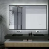 Miroir Lumineux|Ledimex Miroir Salle de Bain LED Réglable 120x80cm - Noir Mat - Commandes Tactiles & Anti-Buée - CALIFORNIA