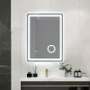 Miroir Lumineux|Luxury Bain Miroir salle de bain LED 60x80cm anti buée avec LED 3 couleurs et loupe x3 LB-3612