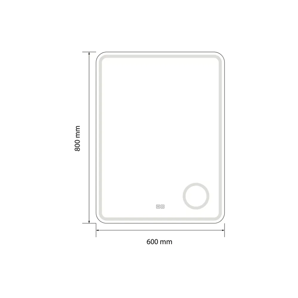 Miroir Lumineux|Luxury Bain Miroir salle de bain LED 60x80cm anti buée avec LED 3 couleurs et loupe x3 LB-3612