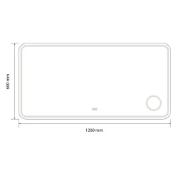 Luxury Bain Miroir salle de bain LED 120x60cm anti buée avec LED 3 couleurs et loupe x3 LB-3612