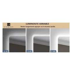Miroir Lumineux|Luxury Bain Miroir salle de bain LED 60x80cm anti buée avec cadre en aluminium noir et loupe grossissante x3 LuxuryBain