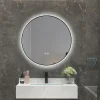 Miroir Lumineux|Luxury Bain Miroir salle de bain LED rond 80cm anti buée avec cadre noir LB-4647BA