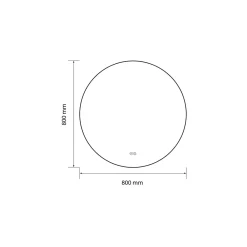 Miroir Lumineux|Luxury Bain Miroir salle de bain LED rond 80cm anti buée avec cadre noir LB-4647BA