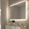 Miroir Lumineux|Ledimex Miroir Salle de Bain LED Rétro-Éclairé (6500K) - 80x80cm - Verre Sécurité 5mm - SUECIA