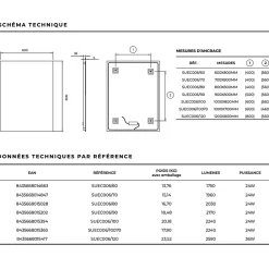 Miroir Lumineux|Ledimex Miroir Salle de Bain LED Rétro-Éclairé (6500K) - 80x80cm - Verre Sécurité 5mm - SUECIA