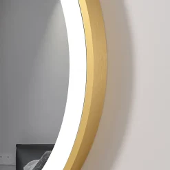 Luxury Bain Miroir salle de bain LED ovale 60x90cm anti buée avec cadre en aluminium doré- LuxuryBain